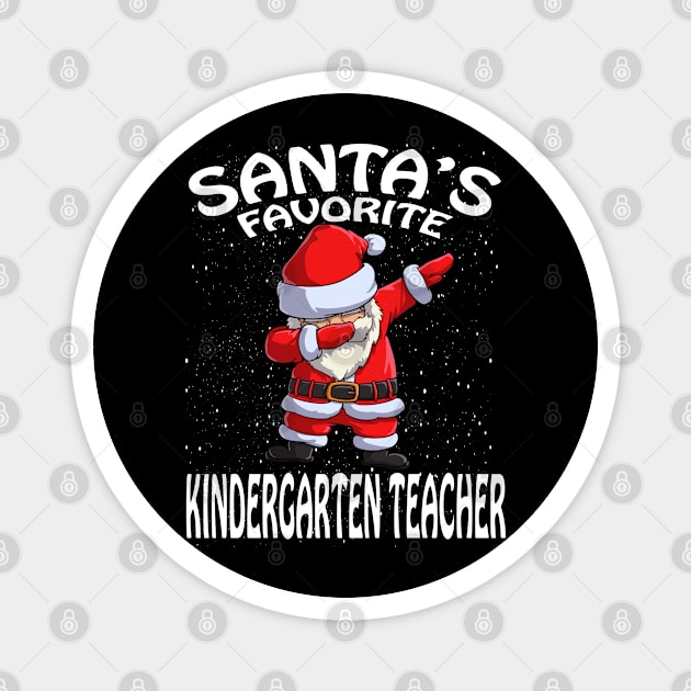 Santas Favorite Kindergarten Teacher Christmas Magnet by intelus